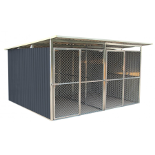 G21 Kutyaketrec, Kutyakennel 322 x 275 cm, két férőhelyes, szürke, G21 KEN 886 + 40.000 Ft-os wellness utalvány szállítóbox, fekhely kutyáknak