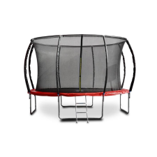 G21 SpaceJump trambulin védőhalóval, 366 cm, ajándék létrával, piros színben trambulin szett