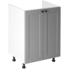 Gala-Meble Linea Grey D60Z alsó konyhaszekrény, szürke / fehér