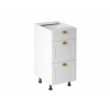 Gala-Meble Linea White D40S3 alsó konyhaszekrény, fehér / arany