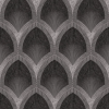 Galerie Prémium art deco íves mintás tapéta – elegáns geometrikus tapéta melegbarna- szürke szinben selyemfénnyel