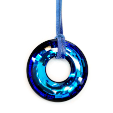 Galm nyakék - Swarovski kristályos - Disk Medál nyaklánc