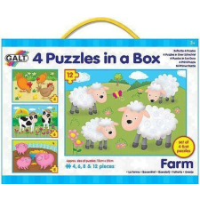 Galt Galt 4 puzzle egy dobozban - farm állatok puzzle, kirakós