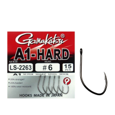 Gamakatsu A1 LS-2263 EYED HOOKS BLACK 6-os horog