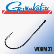 Gamakatsu WORM 31 HOOKS BLACK # 2/0 -ás horog