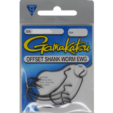 Gamakatsu WORM OFFSET EWG HOOKS BLACK # 1/0 horog