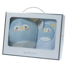 Gamberritos Gamberritos takaró wellsoft 80x110cm plüss játékkal kék pingvin 10756 babaágynemű, babapléd
