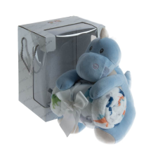  Gamberritos takaró plüss 80x110cm plüss játékkal dínó kék 10885 babaágynemű, babapléd