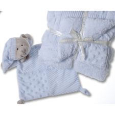 Gamberritos takaró - plüss 80x110cm plüss szundikendővel maci kék 11007 babaágynemű, babapléd