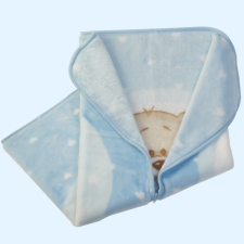 Gamberritos takaró plüss 80x90cm becipzározható kék 11032 babaágynemű, babapléd