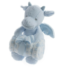  Gamberritos takaró - wellsoft 80x110cm - plüss játékkal sárkány kék 10574 babaágynemű, babapléd