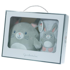  Gamberritos takaró wellsoft 80x110cm plüss játékkal szürke/rózsaszín nyuszi 10757 lakástextília