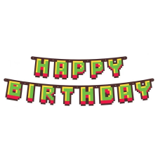Gamer Game On Happy Birthday felirat 160 cm party kellék