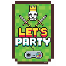 Gamer Game On party meghívó 6 db-os party kellék