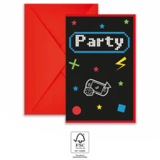 Gamer Gaming Party Party meghívó 6 db-os FSC party kellék
