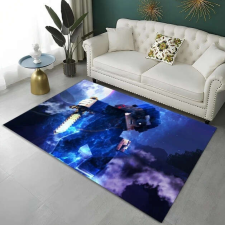 Gamer gyerek szőnyeg, bársony flanel, kék harcos , 80 x 120 cm lakástextília