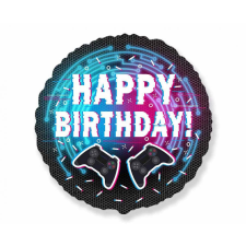 Gamer Happy Birthday Controller fólia lufi 46 cm (WP) party kellék
