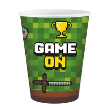 Gamer Játék Game On papír pohár 6 db-os 200 ml party kellék