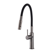 Gamma Florence mosogató csaptelep - flexibilis zuhanyfej - gun metallic / fekete csaptelep