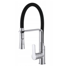  Gamma Vegas mosogató csaptelep - kivehető zuhanyfej - Fekete - króm csaptelep