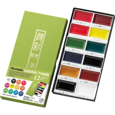 Gansai Tambi Kuretake Gansai Tambi Set / 12 Colours - akvarell festék készlet (1 csomag) akrilfesték