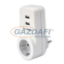 GAO 0399H köztes csatlakozó 2db USB töltővel, 250V, 16A villanyszerelés