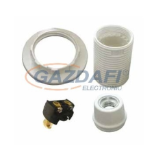 GAO 0717H csillárfoglalat gyűrűvel, E14, 40W, fehér, 230V világítási kellék