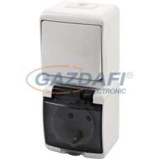 GAO 22021 Aquastar Kapcsoló+dugalj, függőleges, fehér IP44 villanyszerelés