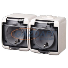 GAO 22121 Aquastar földelt csf. dugaszolóaljzat, 2-es, gyv., átlátszó IP44 villanyszerelés