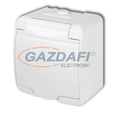 GAO 22141 Aquastar földelt csf. dugaszolóaljzat, 1-es, gyv., fehér IP44 villanyszerelés