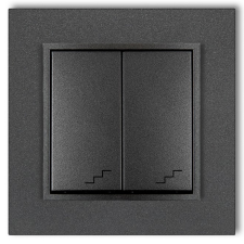 GAO 4119H MINI Dupla váltókapcsoló, kerettel, metál grafit színben villanyszerelés