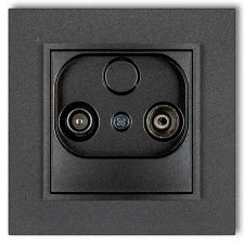 GAO 4124H MINI TV aljzat (átmenő 9dB), kerettel, metál grafit színben villanyszerelés