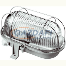 GAO 6910H Hajólámpa, ovális, fémrácsos 100W, szürke világítás