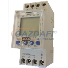 GAO 8138H Időkapcsoló, digitális, heti, DIN sínre 2 modulos , 2 csatornás villanyszerelés