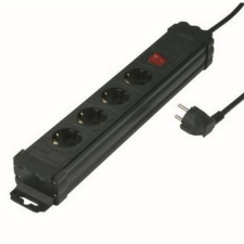 GAO Asztali elosztó "Kultúr" 4-es , 3x1.0, 2m, fekete hosszabbító, elosztó