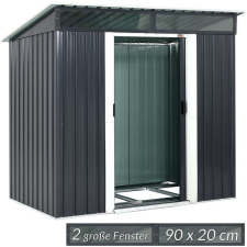  Gardebruk kerti tároló fészer fémház antracit 196x122x180cm 993483 kerti tárolás