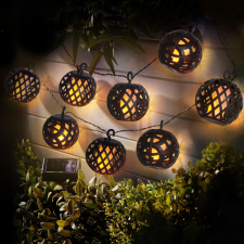 Garden Of Eden Felakasztható szolár fényfüzér - lánghatással - 8 gömb - 140 cm (11741) kültéri világítás