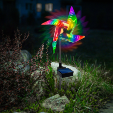 Garden Of Eden Kültéri napelemes leszúrható LED-es szélforgó világítás 69 cm színes kültéri világítás