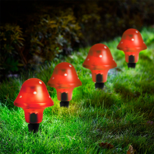 Garden Of Eden LED-es szolár gombalámpa - piros - 11 cm 11704A kültéri világítás