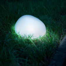 Garden Of Eden Leszúrható szolár lámpa - kavics forma - matt üveg - melegfehér LED kültéri világítás