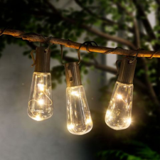 Garden Of Eden Szolár LED fényfüzér - villanykörte design - 30 LED kültéri világítás