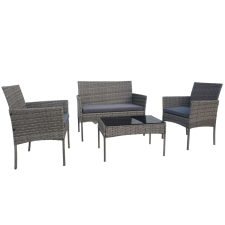 GardenLine 4 személyes rattan kerti Ülőgarnitúra - szürke kerti bútor