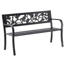 GardenLine elegáns Kerti pad 125x53x77cm - Rózsa - fekete kerti bútor