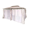 GardenLine GardenLine Fémvázas kerti pavilon oldalfüggönnyel - Bézs - 3 x 4 m