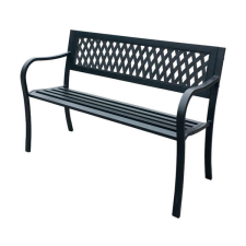  GardenLine Kerti pad - Rács - 125 x 53 x 77 cm - Fekete kerti bútor