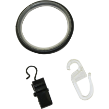 Gardinia Industrial Home függönykarikák csúszóbetéttel 25 mm átmérő fekete 10 db karnis, függönyrúd