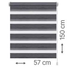 Gardinia Mini zebra roló - sávroló oldalfeszítéssel (Z744 silvalin szürke) ablakra: 57.5x150 cm lakástextília