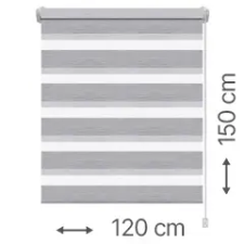 Gardinia Mini zebra roló - sávroló oldalfeszítéssel (Z753 szürke) ablakra: 120x150 cm lakástextília