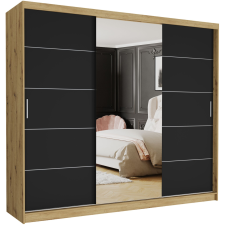  Gardróbszekrény Norvio I. 250x218x60 cm, artisan - fekete bútor