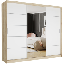  Gardróbszekrény Norvio I. 250x218x60 cm, sonoma - fehér bútor